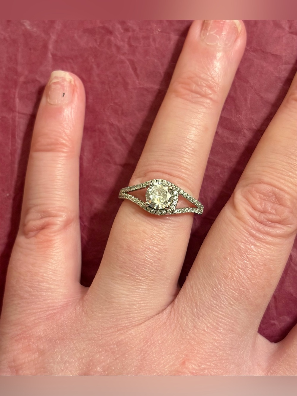 Charmed Aroma-Rhodium Plated Silver-Ring W/Cubic Zirconia-Size 7